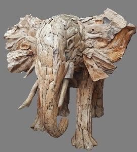 Olifant handgemaakt teakhout 220 cm